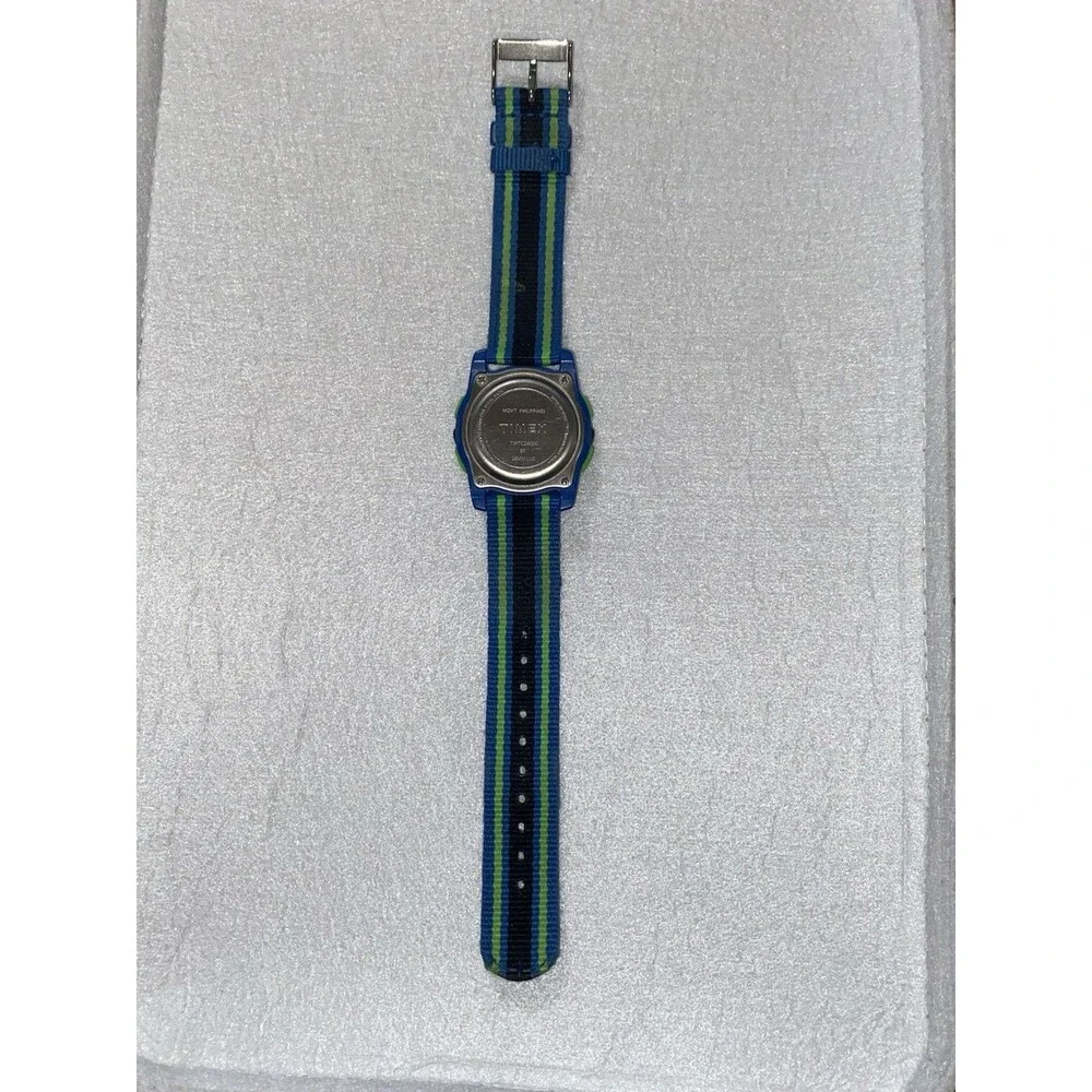 Timex Unisex Kids Digital Sport Wristwatch Blue Black Green Nylon Indiglo Used
